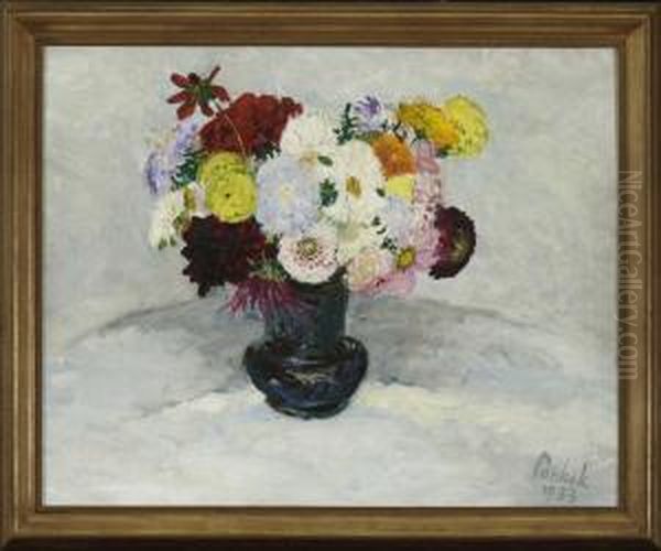 Blumenstillleben. Oil Painting by Bernhard Pankok