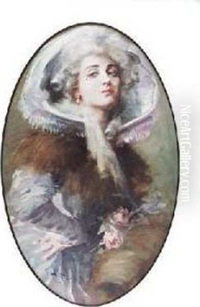 Portrait Of A Lady Oil Painting by Reginald Pannet