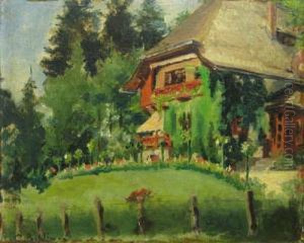 Casa Dintre Brazi Oil Painting by Constantin Pantelimon