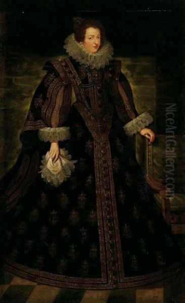 Dona Maria De Austria, Reina De Hungria Oil Painting by Juan Pantoja de la Cruz