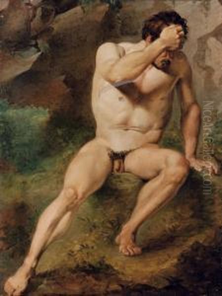 Nudo Virile Oil Painting by Pietro Paoletti