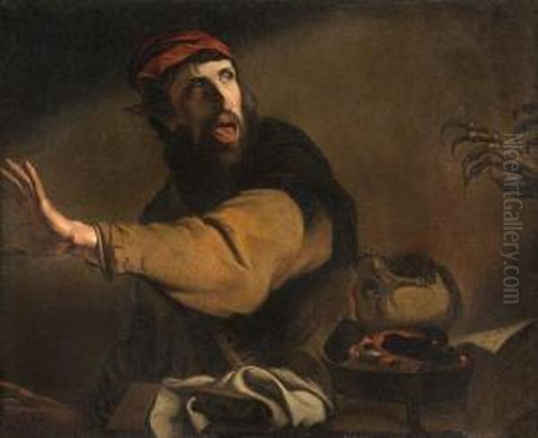 Le Magicien Effraye Oil Painting by Pietro Paolini