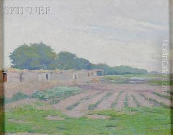 View Of An Egyptian Farm Oil Painting by Eric Pape