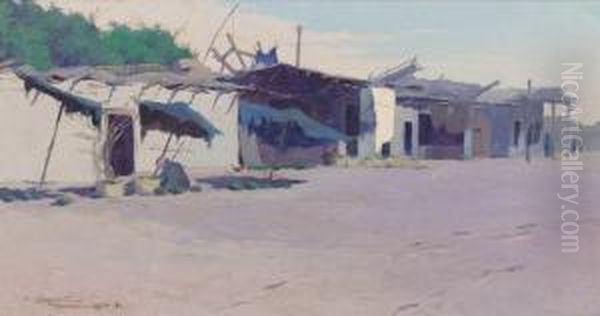 Village Hutts, Alexandria, Egypt Oil Painting by Eric Pape