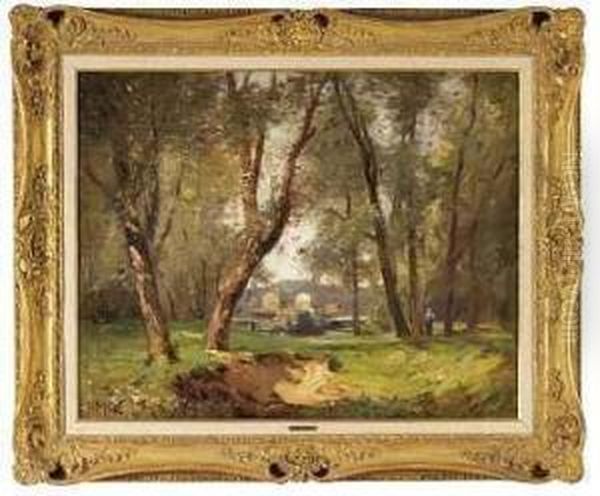 Waldlandschaft Bei Brillancourt Oil Painting by Jean Constant Pape