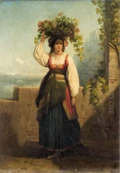 Jeune Italienne Oil Painting by Dominique Louis Papety