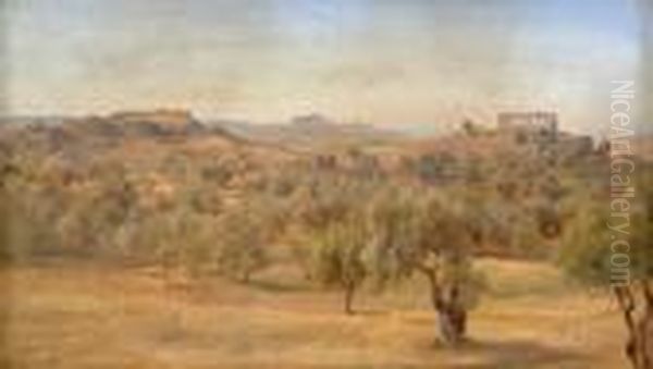 Campo Cantaginese. Oil Painting by Gustav Friedrich Papperitz