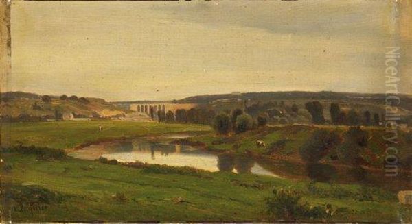 Paysage Oil Painting by Auguste Paquier