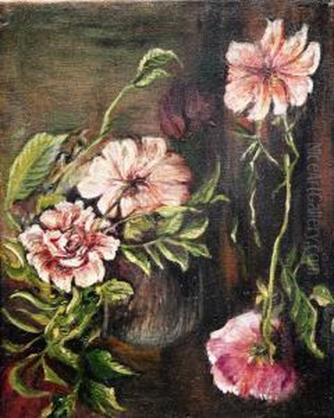 Natura Morta Con Peonie Oil Painting by Gennaro Pardo