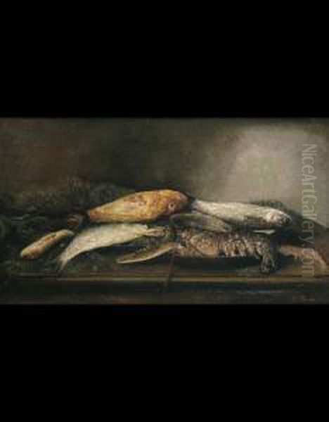 Natura Morta Con Pesci E Crostacei Oil Painting by Gennaro Pardo