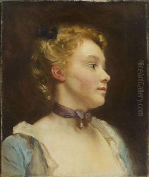 Portrait De Femme Oil Painting by H. Paris