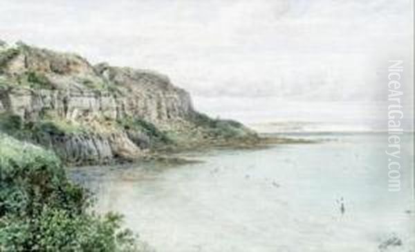 Rocky Shoreline Oil Painting by Walter Paris