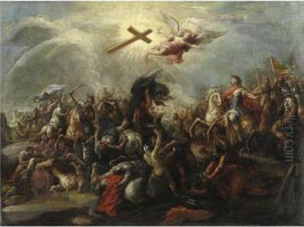 Battaglia Di Costantino Oil Painting by Francesco Paolo Parisi