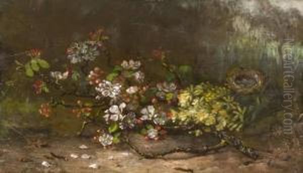 Nature Morte Au Nid Oil Painting by Eugene Ferdinand Parisy