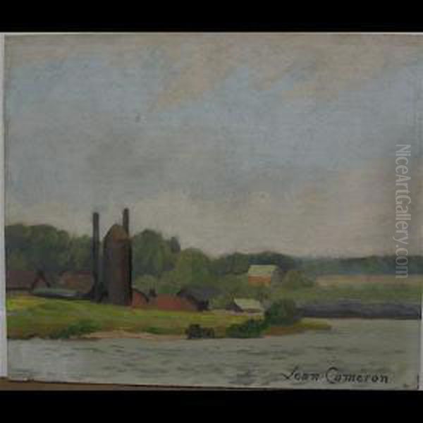 A View On Midland Bay; Farm Builidng Oil Painting by Jean Park Cameron