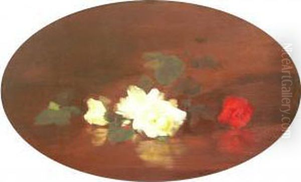 Red And White Roses Oil Painting by James Stuart Park