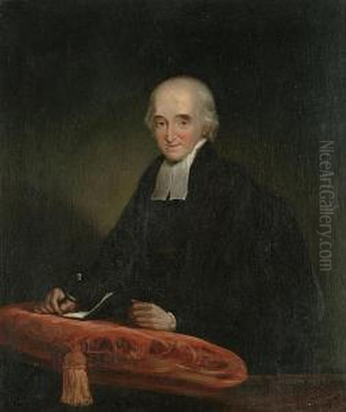 Portrait Of A Lawyer Seated, Holding A Magnifying Glass Oil Painting by Henry Parke