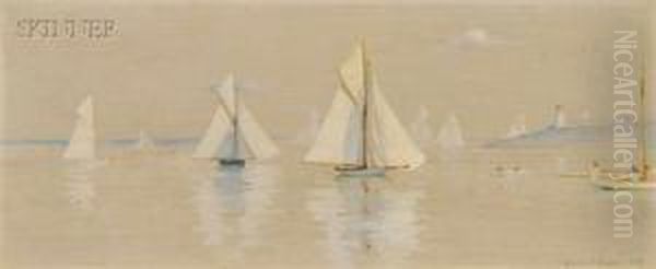 Sailboats Oil Painting by Charles S. Parker