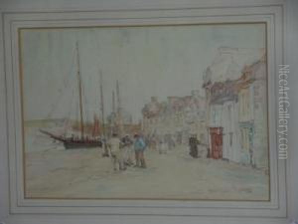 After Terrick Williams, A Quayside At Concarneau Oil Painting by Herschel C. Parker