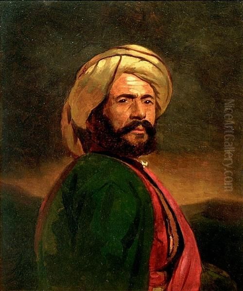 Portrait Of A Gentleman In Arab Costume Oil Painting by John Parker