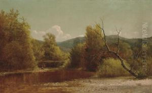 A Trout Brook Oil Painting by John Adams Parker