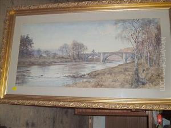 A Bridge Inaberdeenshire Oil Painting by Maude Parker