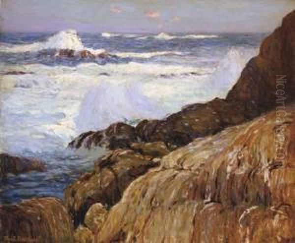 Shores Of Carmel Oil Painting by Thomas Parkhurst