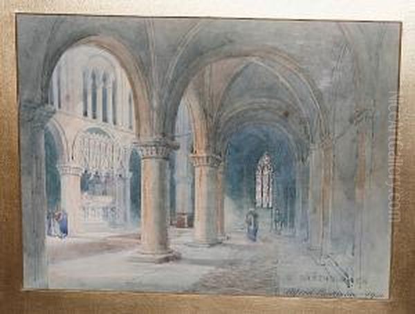 Interior Of St Bartholomews Oil Painting by Alfred Edward Parkman