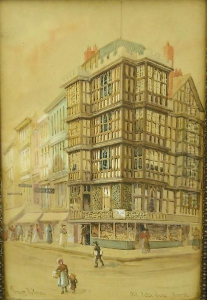 'st. Peter's Hospital' And 'old Dutch House Bristol' Oil Painting by Ernest Parkman