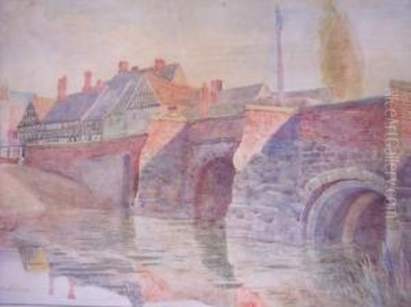 Old Bridge, Tewkesbury Oil Painting by Ernest Parkman