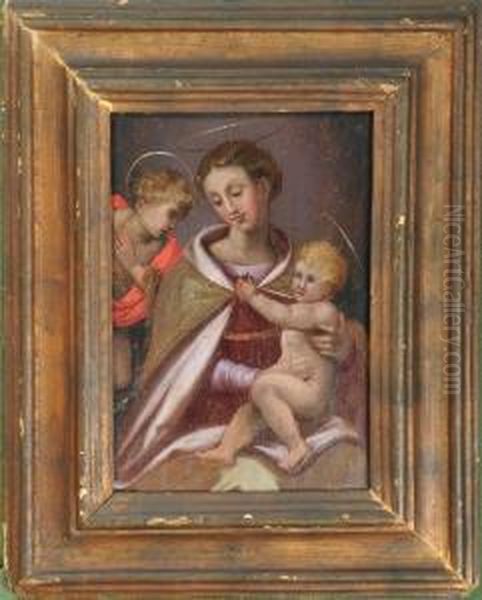 Madonna And Child With St. 
John Oil Painting by Michele Da Parma (see Rocca)