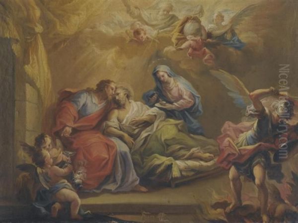 The Death Of St. Joseph Oil Painting by Miguel Parra