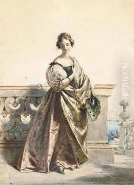 A Venetian Lady Oil Painting by Edmund Thomas Parris