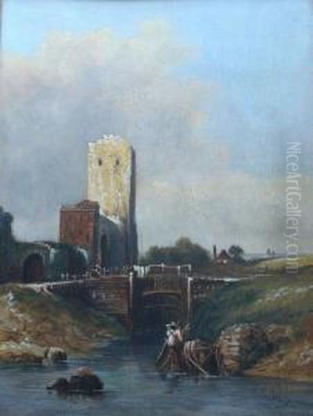 The Canal Lock Oil Painting by G. Parris