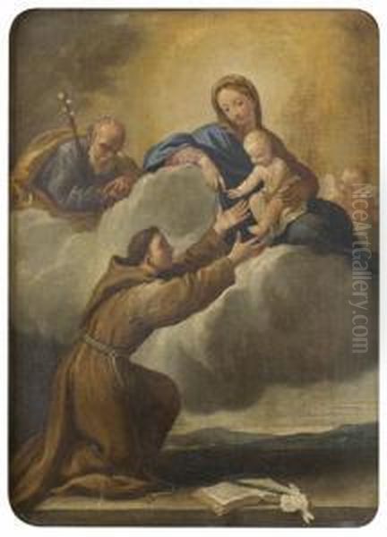 La Sainte Famille Et Saint Antoine De Padoue Oil Painting by Etienne Parrocel