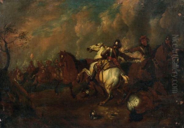 Choc De Cavalerie Oil Painting by Joseph Parrocel