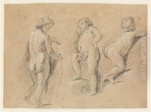 Trois Etudes De Putti Oil Painting by Joseph Parrocel