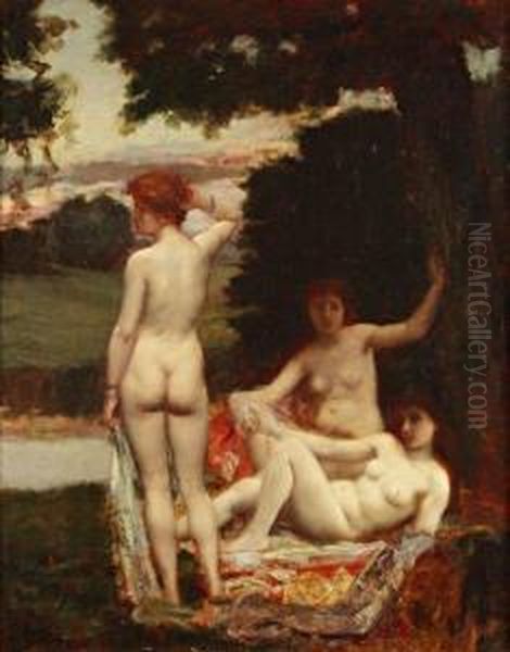 Les Trois Graces Oil Painting by Philippe Parrot