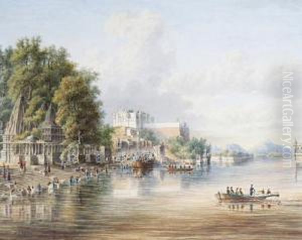 The Ganges Oil Painting by William Samuel Parrott