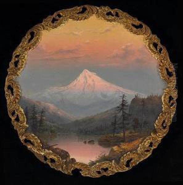 Mount Hood And Lost Lake Oil Painting by William Samuel Parrott