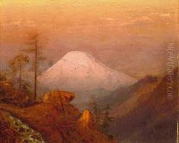 St. Helens From The Crow's Nest Oil Painting by William Samuel Parrott