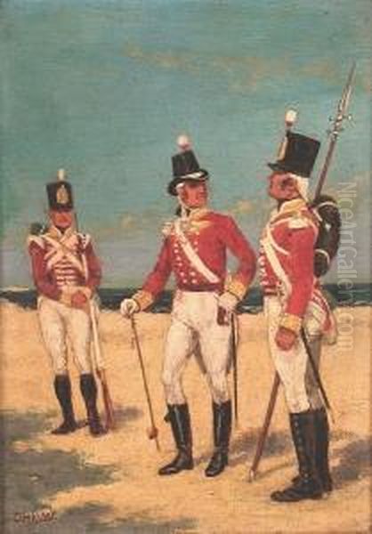 The 28th North Gloucestershire Regiment Of Foot, Egypt 1801; & A Companion Oil Painting by David Henry, Parry Snr.