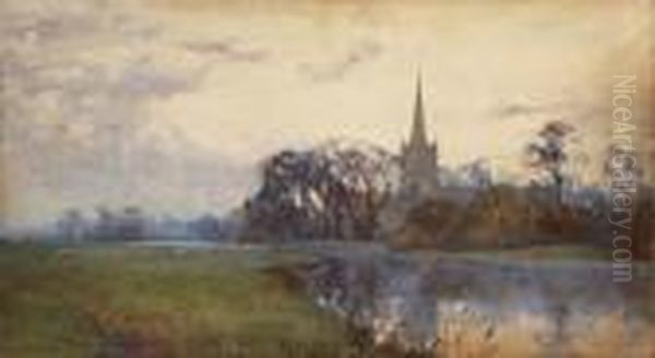 Stratford On Avon Oil Painting by Alfred Parsons