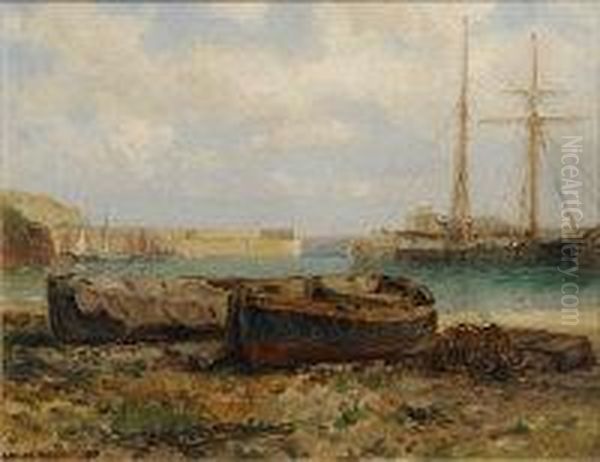 Newquay Harbour, Cornwall Oil Painting by Arthur Wilde Parsons