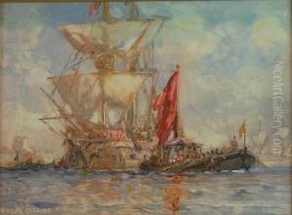 The Royal Barge Setting Off Oil Painting by Arthur Wilde Parsons