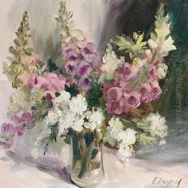 Foxgloves Oil Painting by Elizabeth Parsons