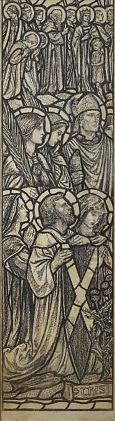 Three Cartoons For The Stained Glass Window 'this Honour Have All His Saints' In All Saints Church, St Andrews Oil Painting by Karl Parsons