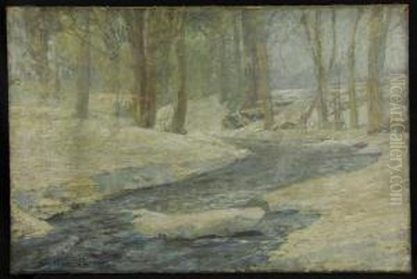 Winter Stream Oil Painting by Sheldon Parsons