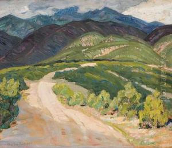 New Mexico Landscape - 1917 Oil Painting by Sheldon Parsons