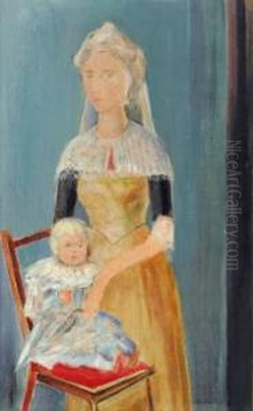 Frau Mit Kind Oil Painting by Alfred Partikel